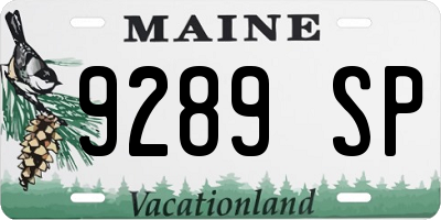 ME license plate 9289SP