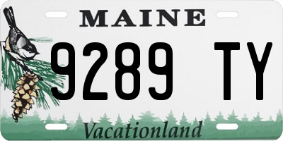 ME license plate 9289TY