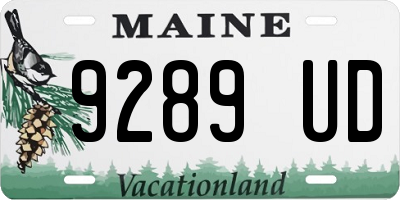 ME license plate 9289UD