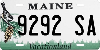 ME license plate 9292SA