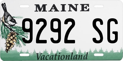 ME license plate 9292SG