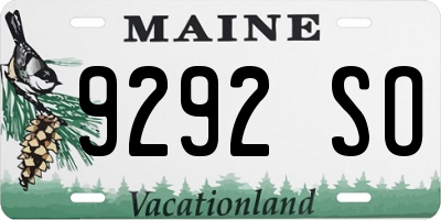 ME license plate 9292SO