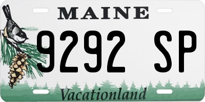 ME license plate 9292SP