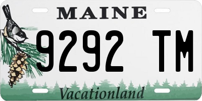 ME license plate 9292TM