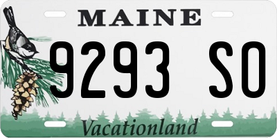 ME license plate 9293SO