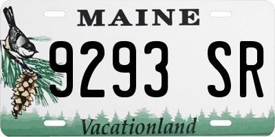 ME license plate 9293SR