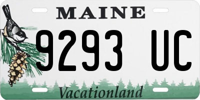 ME license plate 9293UC