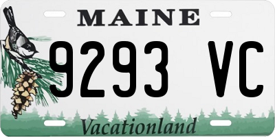 ME license plate 9293VC