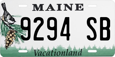 ME license plate 9294SB