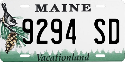 ME license plate 9294SD