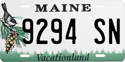 ME license plate 9294SN