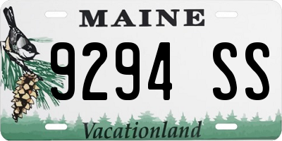 ME license plate 9294SS