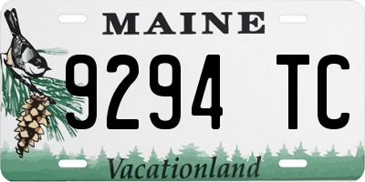 ME license plate 9294TC