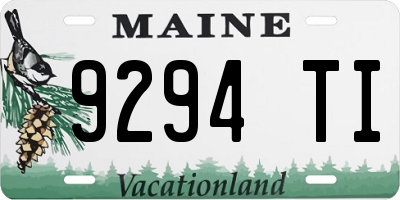 ME license plate 9294TI