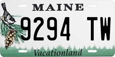 ME license plate 9294TW