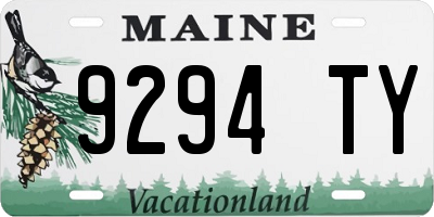 ME license plate 9294TY