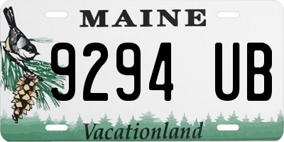 ME license plate 9294UB