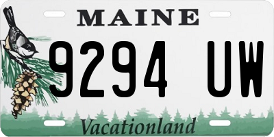 ME license plate 9294UW