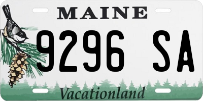 ME license plate 9296SA