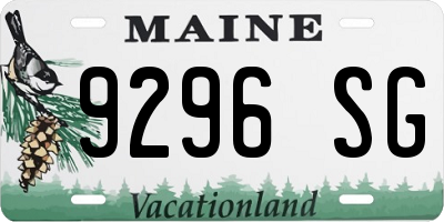 ME license plate 9296SG