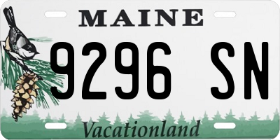 ME license plate 9296SN