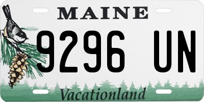 ME license plate 9296UN