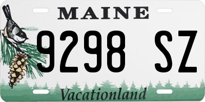 ME license plate 9298SZ