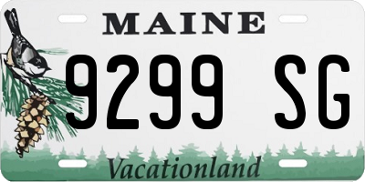 ME license plate 9299SG