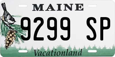 ME license plate 9299SP