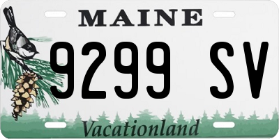ME license plate 9299SV