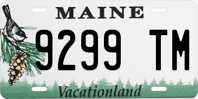 ME license plate 9299TM
