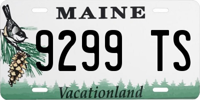 ME license plate 9299TS