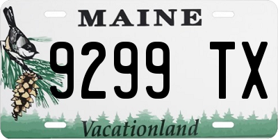 ME license plate 9299TX