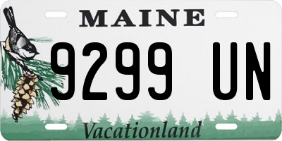ME license plate 9299UN
