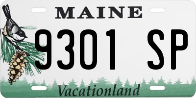 ME license plate 9301SP