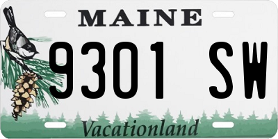 ME license plate 9301SW