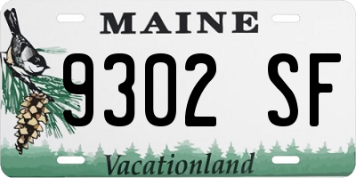 ME license plate 9302SF