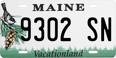 ME license plate 9302SN