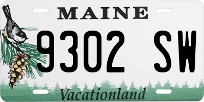 ME license plate 9302SW