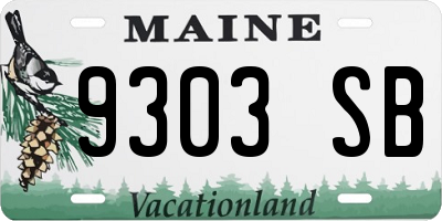ME license plate 9303SB