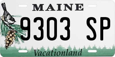 ME license plate 9303SP