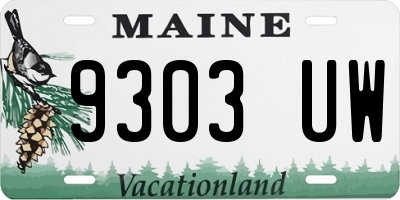 ME license plate 9303UW