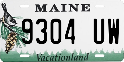 ME license plate 9304UW