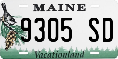 ME license plate 9305SD