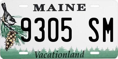ME license plate 9305SM