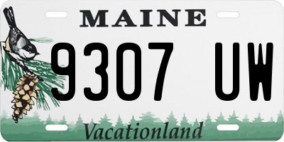 ME license plate 9307UW