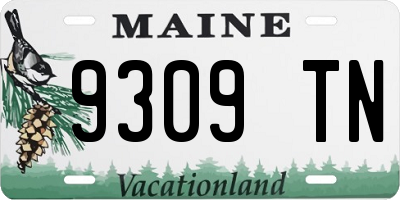 ME license plate 9309TN