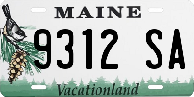 ME license plate 9312SA