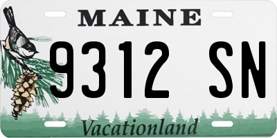 ME license plate 9312SN