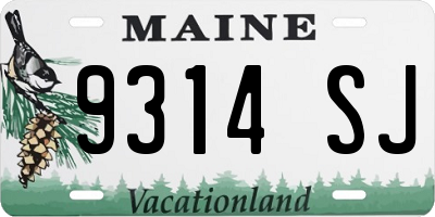 ME license plate 9314SJ